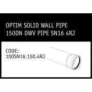 Marley Optim Solid Wall Pipe - 150DN DWV Pipe SN16 4RJ - 100SN16.150.4RJ